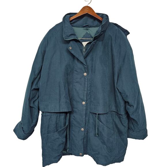 Jacqueline Ferrar Jackets & Blazers - Jacqueline Ferrar Hooded Anorak Jacket Womens Plus 2X Teal Blue Outerwear Hiking